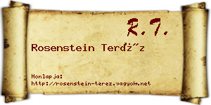 Rosenstein Teréz névjegykártya