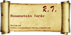 Rosenstein Teréz névjegykártya